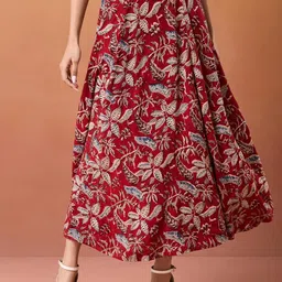 Fabindia Kalamkari Printed Maxi Skirt-image-53