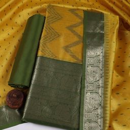 Meena Bazaar Chevron Woven Design Zari Unstitched Dress Material-image-38