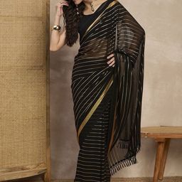 all about you Striped Zari Poly Georgette Saree-picture-12