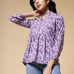Istyle Can Women Ethnic Motifs Printed Mandarin Collar Cotton Top-picture-20