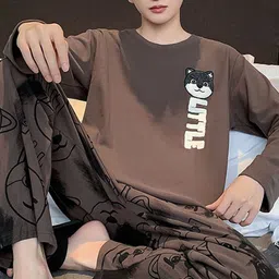 StyleCast Printed Long Sleeve T-Shirt With Trousers Night Suit-image-33