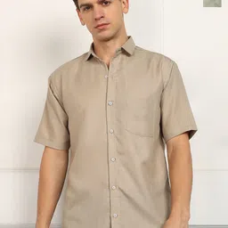 BROWN BROTHERS Men Pack of 2 Solid Spread Collar Casual Shirts-image-89
