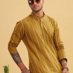 Anouk Men Striped Thread Work Kurta-22