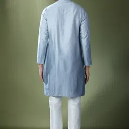 RNG Safawala Men Regular Thread Work Dupion Silk Kurta with Trousers image 2