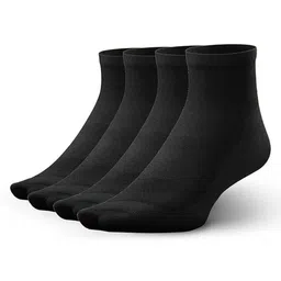 Frido Pack Of 4 Black Active Quarter Ankle Length Socks-46