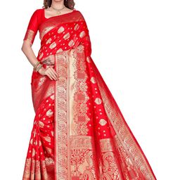 Melok Woven Design Zari Art Silk Banarasi Saree-12