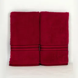 Aura Red 2 Cotton 400 GSM Bath Towel-image-86