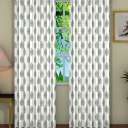 Pink Parrot White & Blue 2 Pieces Floral Door Curtains-image-87