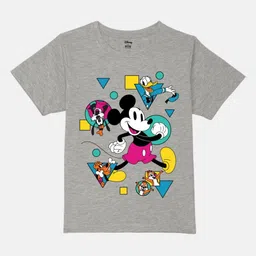 Wear Your Mind Boys Mickey Mouse Printed Pure Cotton Applique T-shirt-46