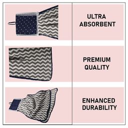 Kuber Industries Grey 6 Pcs Printed Microfiber Wash Basin Napkin Towel With Hanging Loops image 5