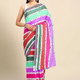 BUTA BUTI Women Multi Color Cotton Printed Saree-image-58