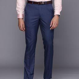Louis Philippe Men Textured Slim Fit Formal Trousers-picture-22