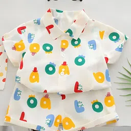 Googo Gaaga Boys Printed Short Sleeves Shirt With Shorts-image-14