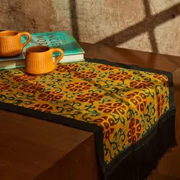 MAATIR DESIGNS  Yellow & Red Printed Table Runner image 2