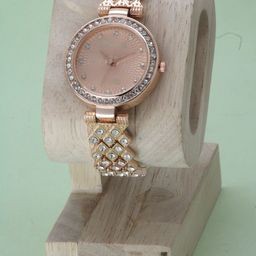 VIRAKTI Women Brass Round Dial & Bracelet Style Straps Analogue Watch H-11-ROSEGOLD-image-87
