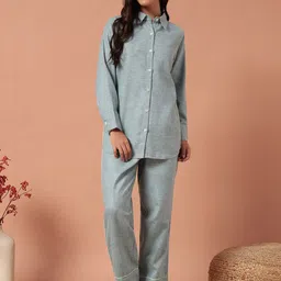 Plagg Self Design Long Sleeves Shirt With Trousers-image-103