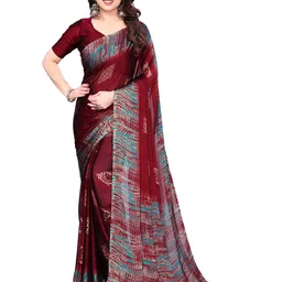 MAGNEITTA Floral Pure Chiffon Saree-picture-58