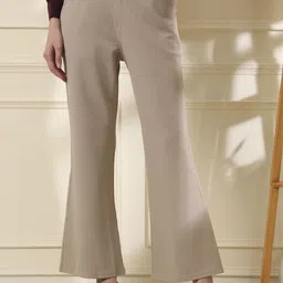 FITHUB Women Regular Fit High-Rise Bootcut Trousers-image-42