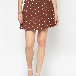 Sera Printed Flared Mini Skirts-image-10