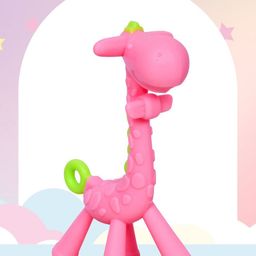 NeonateCare Giraffe Shape Silicone Teether - Pink-47