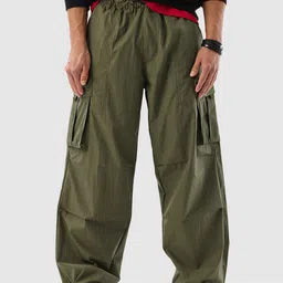 Snitch Men Olive Mid-Rise Relaxed Fit Trouser-picture-15