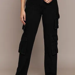 French Connection Women Comfort Straight Fit Cotton Cargo Jeans-image-67