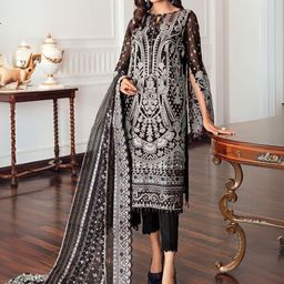 ODETTE Women Paisley Embroidered Angrakha Gotta Patti Kurta with Trousers & With Dupatta-picture-10