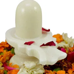 1 Pieces Of Hand Crafted Medium 2.5" (Inches) White Marble Shiva Lingam Shiv Ling Idol Murti Made from White Natural Marble Stone Decorative Showpiece - 7 cm-5