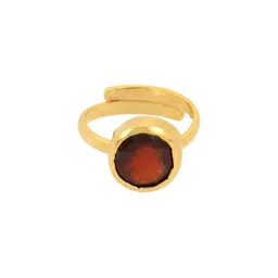 GenZcomplex Copper-Plated Brass Garnet Finger Ring-94