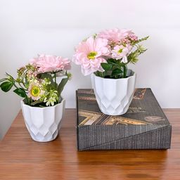 Art Street Pink 2 Pieces Daisy Artificial Flower With Pot-picture-2