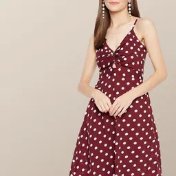 Chemistry Polka Dot Print Crepe Dress-image-58