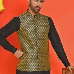 Anouk Printed Woven Nehru Jacket image 4