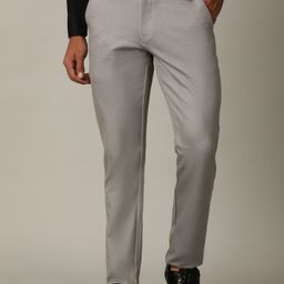 JADE BLUE Men Cotton Printed Slim Fit Mid-Rise Formal Trousers-picture-11