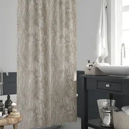 ArtzFolio White & Brown Abstract Printed Waterproof Shower Curtain-12