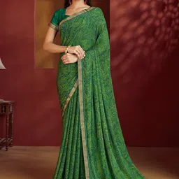 Anouk Rustic Ethnic Motifs Pure Chiffon Saree-picture-4