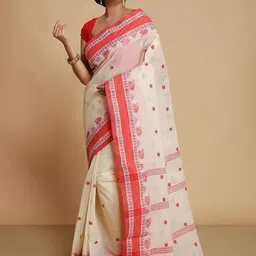 WoodenTant Woven Design Pure Cotton Taant Saree-picture-35