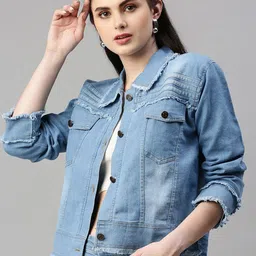 Kaali Peeli Men Washed Crop Outdoor Denim Jacket-image-55
