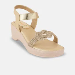 Rubeezz Women Western Embellished Party Wedge Heels Sandals-picture-10