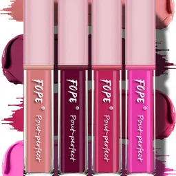 FOPE Set Of 4 Pout Perfect Smudge-Free Liquid Lipstick - 4 ml Each - 02 08 10 11-6