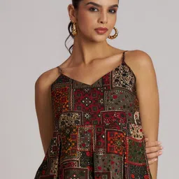 The Cloth Crow Women Printed Peplum Crop Top-picture-10