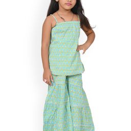 Billion Girls Floral Printed Regular Pure Cotton Kurta with Sharara-41
