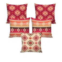 Myntra Elegant Homes Multicoloured Set of 5 Quirky Square Cushion Covers-picture-6
