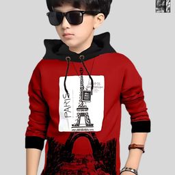 ATLANS Boys Pack Of 2 Graphic Printed Hooded Cotton T-shirt-image-27