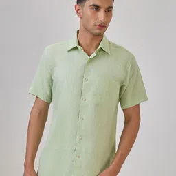 Raymond Men Chambray Solid Formal Shirt-image-97