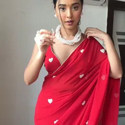 SWADESI STUFF Embroidered Pure Georgette Saree-picture-7