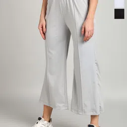 PAAVKI Women Pack Of 3 Wide Leg Mid-Rise Trousers-picture-3