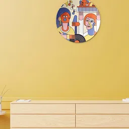 THE QUIRKY HOME Beige A Symphony Of Shapes & Sound Printed Ceramic Decorative Wall Plates-image-93