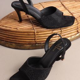 PLANET WALK Embellished Suede Stiletto Sandals-56
