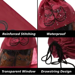 Kuber Industries Red 6 Pieces Shoe Cover with Drawstring Multi-Utility Organisers image 3