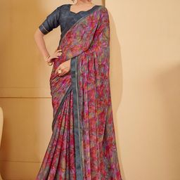 Reboot Fashions Printed Pure Chiffon Saree-image-77